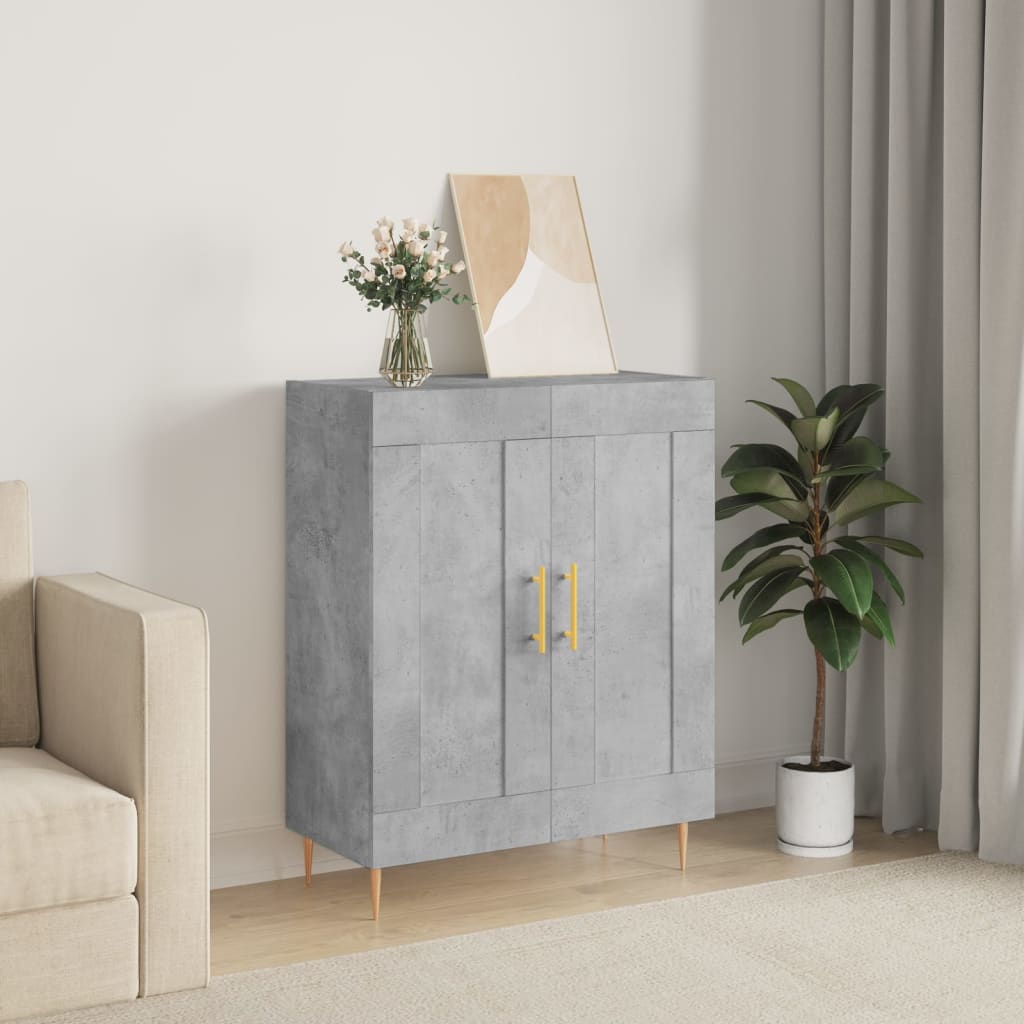 Credenza grigio cemento 69,5x34x90 cm in multistrato