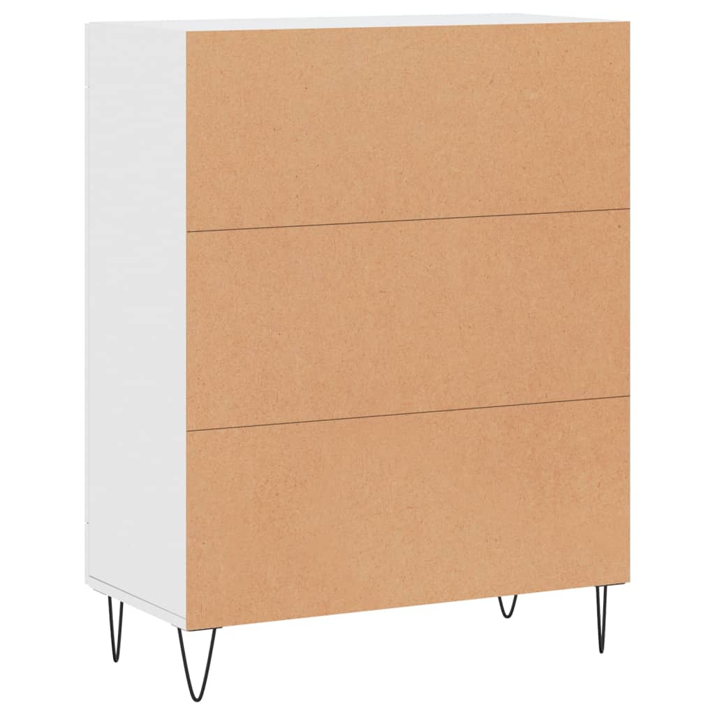 Credenza bianca 69,5x34x90 cm in derivati ​​del legno