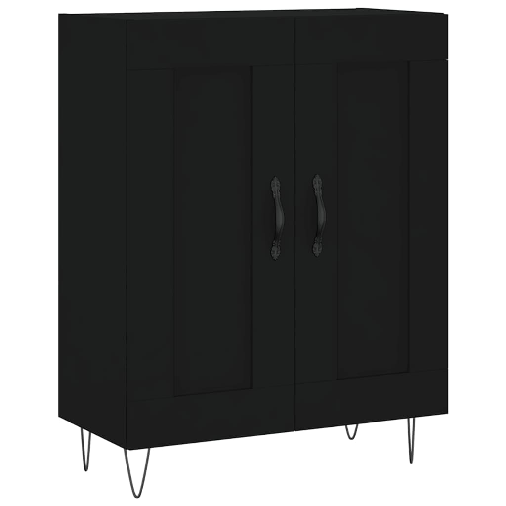 Black buffet 69.5x34x90 cm Engineering wood