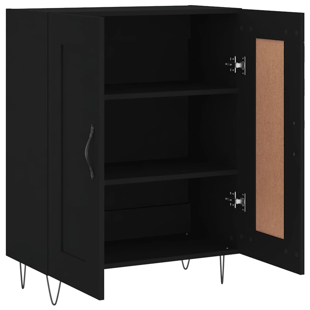 Black buffet 69.5x34x90 cm Engineering wood