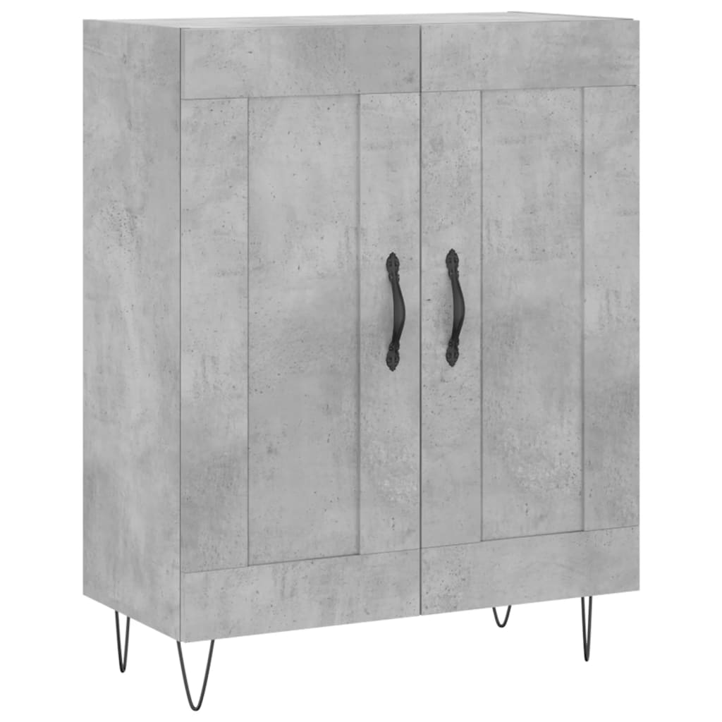 Credenza grigio cemento 69,5x34x90 cm in multistrato