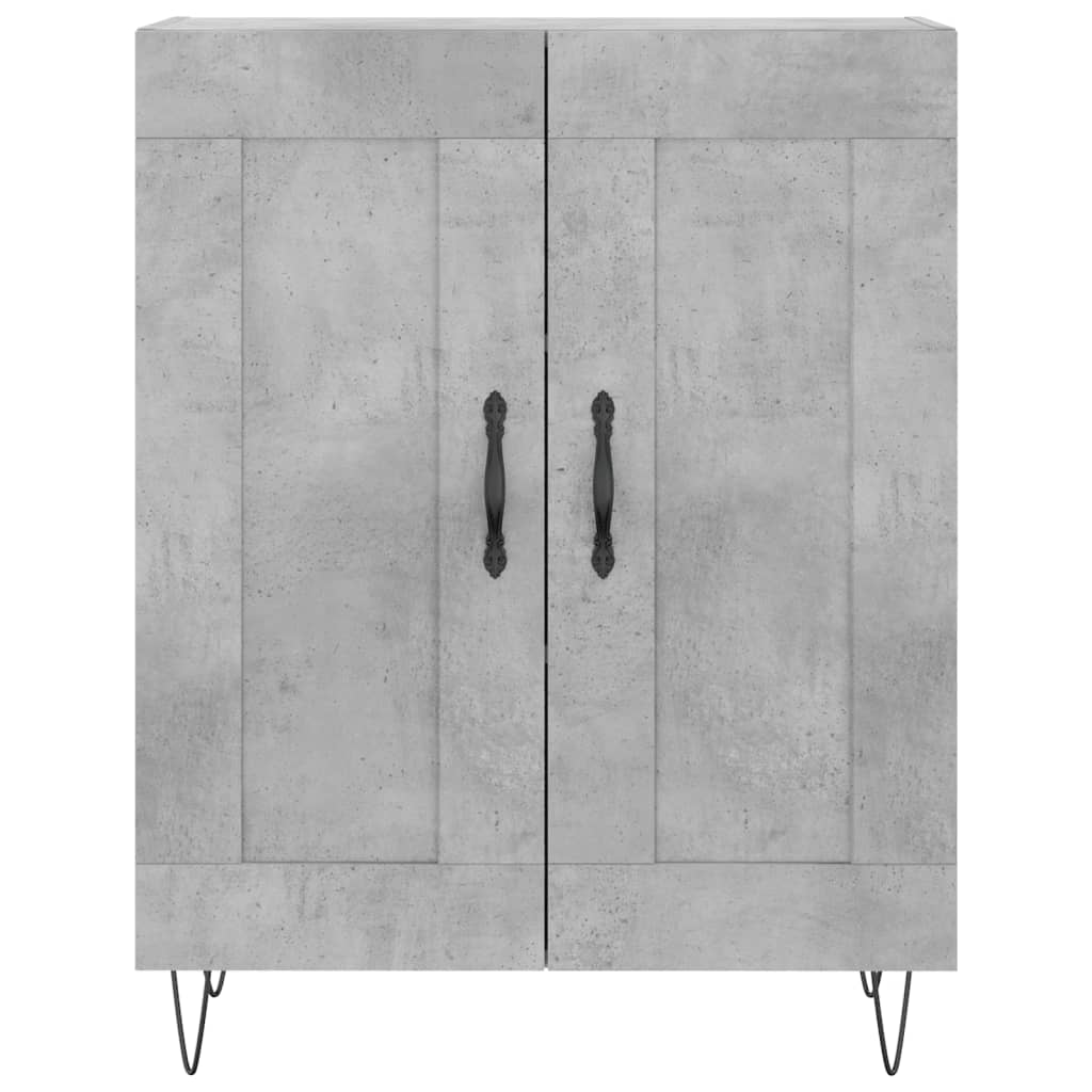 Buffet gris béton 69,5x34x90 cm bois d'ingénierie