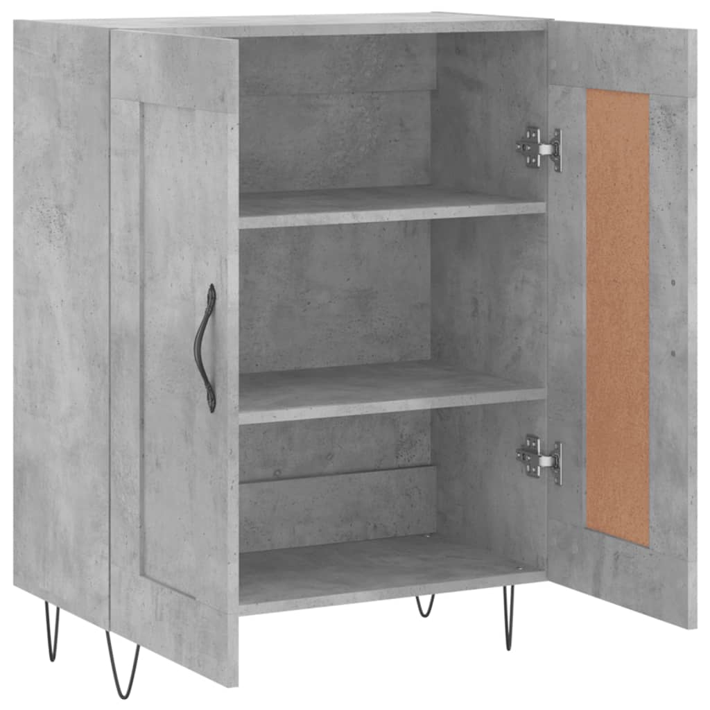 Buffet gris béton 69,5x34x90 cm bois d'ingénierie