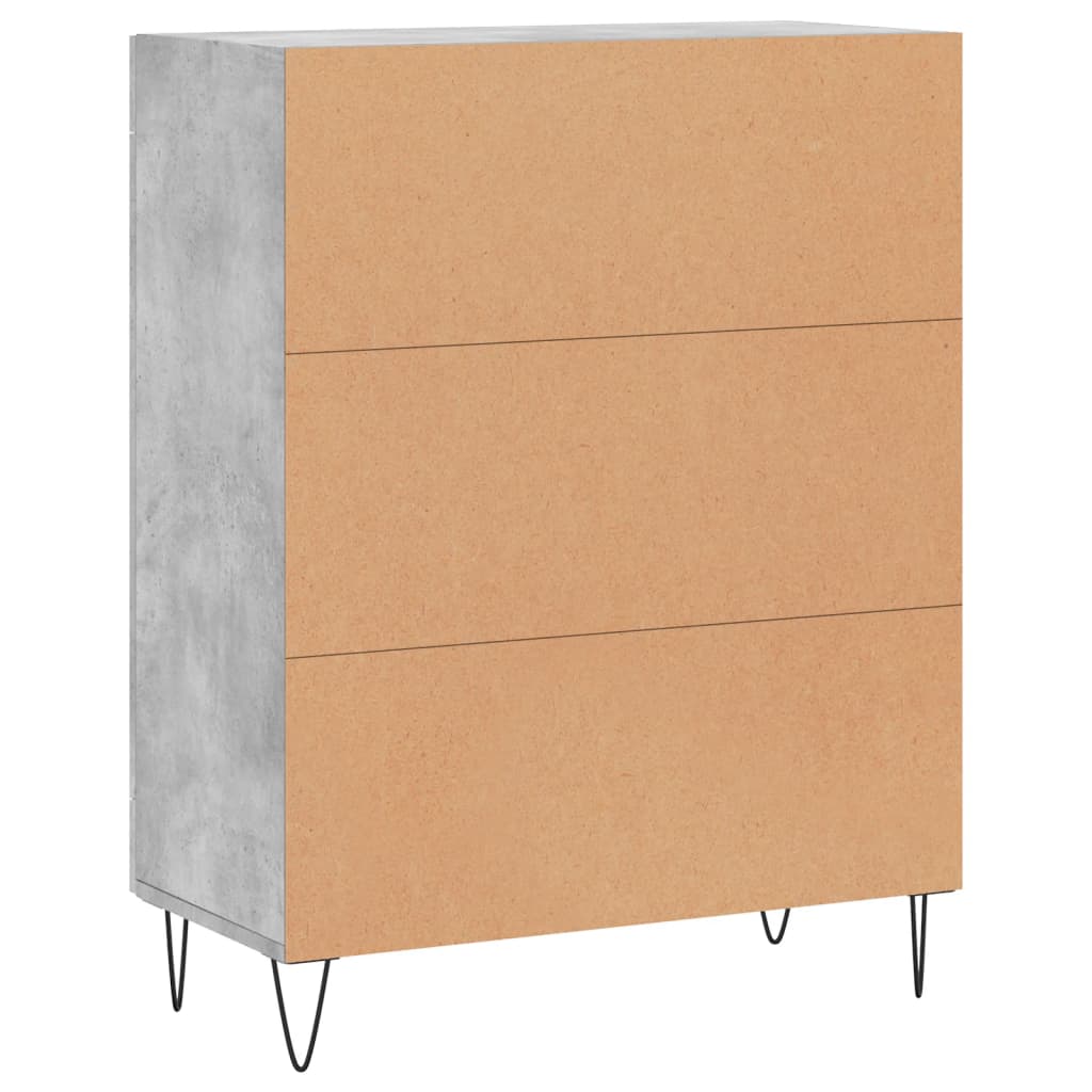 Credenza grigio cemento 69,5x34x90 cm in multistrato