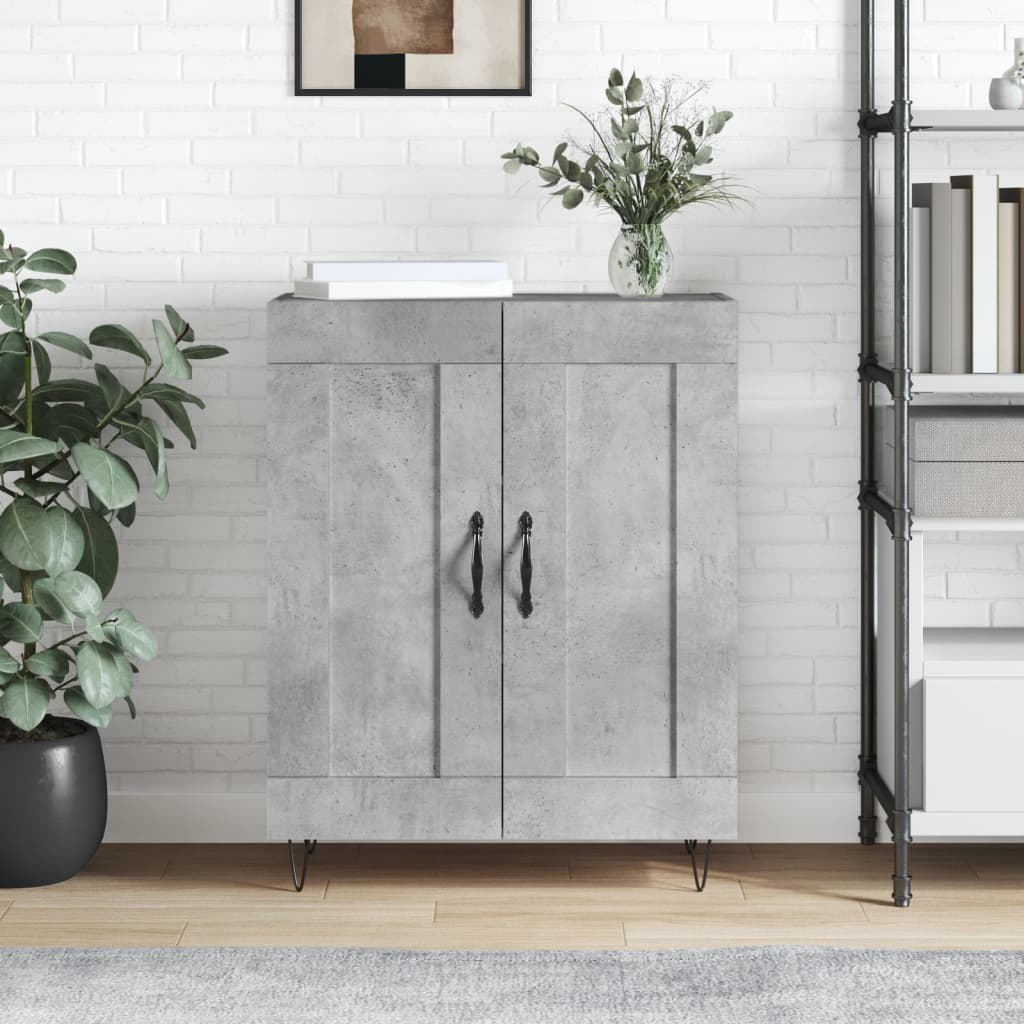 Credenza grigio cemento 69,5x34x90 cm in multistrato