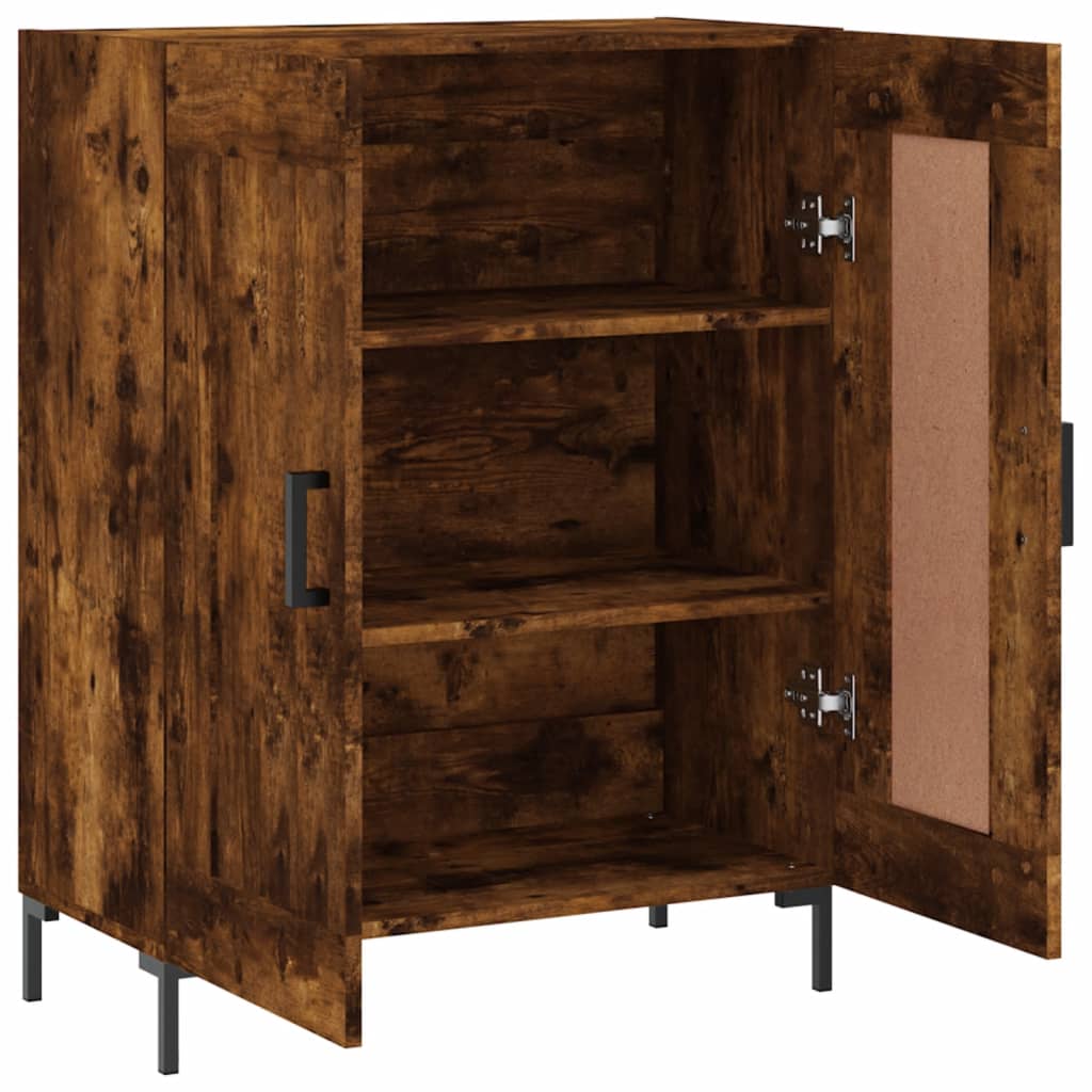 Buffet chêne fumé 69,5x34x90 cm bois d'ingénierie