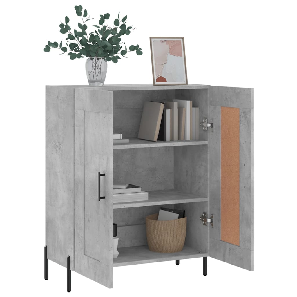 Credenza grigio cemento 69,5x34x90 cm in multistrato