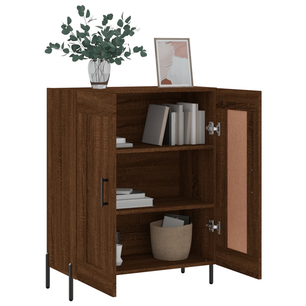 Buffet chêne marron 69,5x34x90 cm bois d'ingénierie