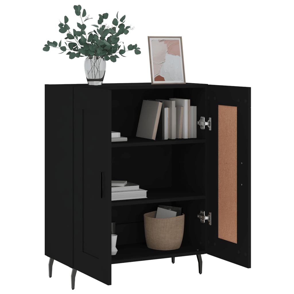 Black buffet 69.5x34x90 cm Engineering wood