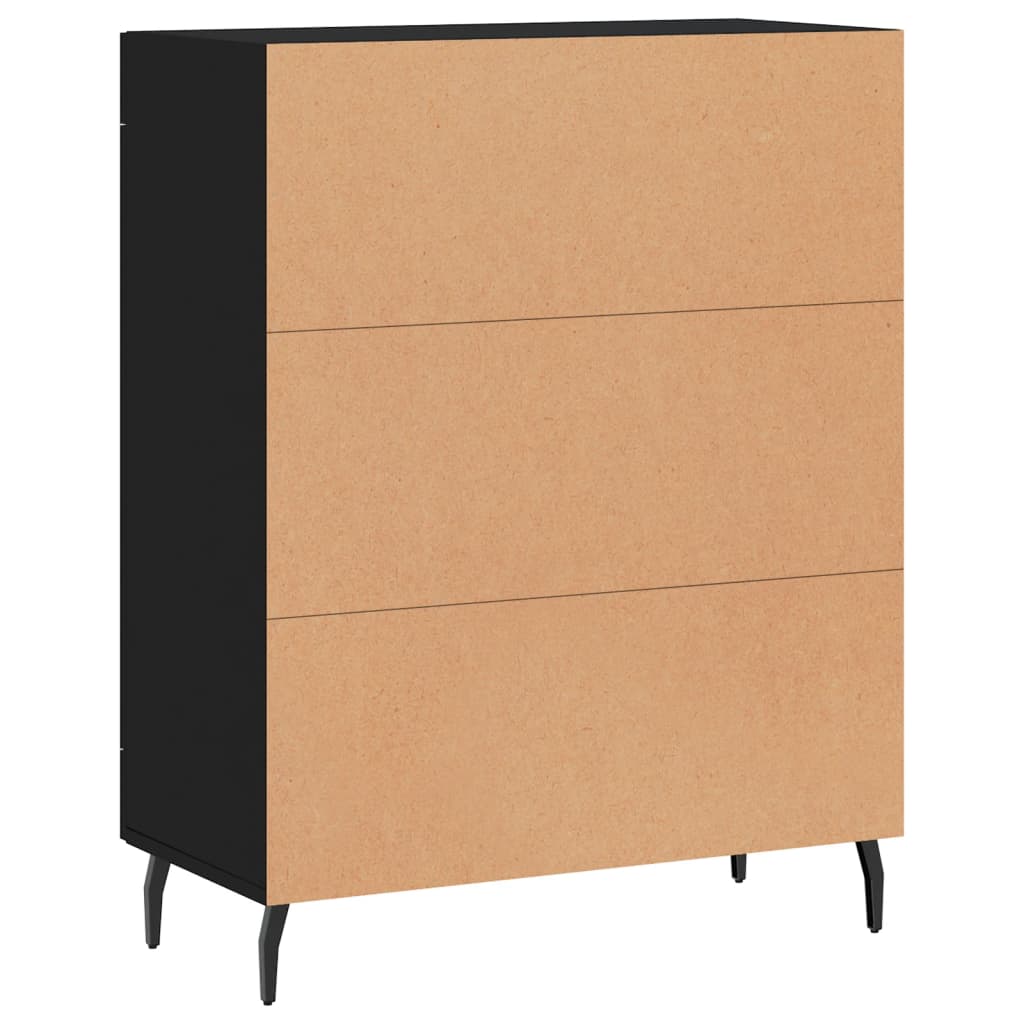 Credenza nera 69,5x34x90 cm in derivati ​​del legno