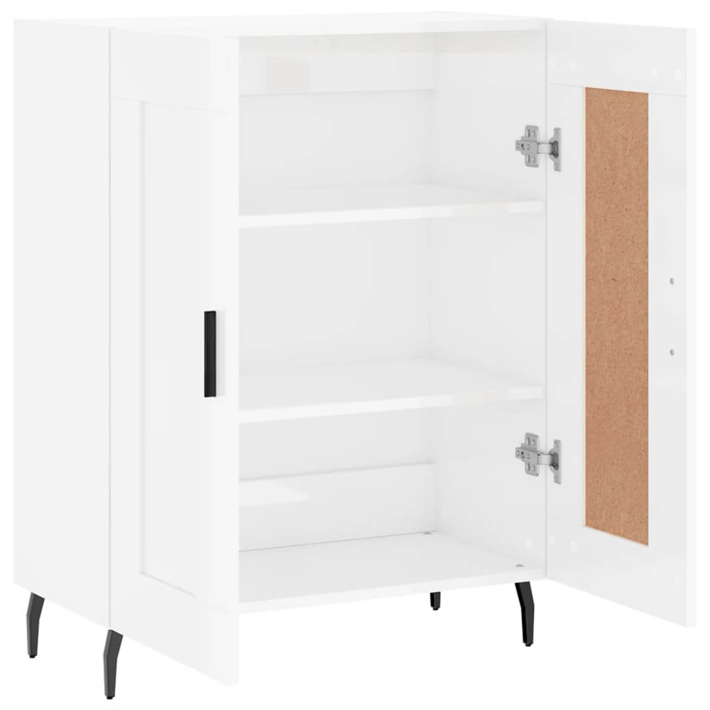 Buffet bianco lucido 69.5x34x90 cm legno di ingegneria