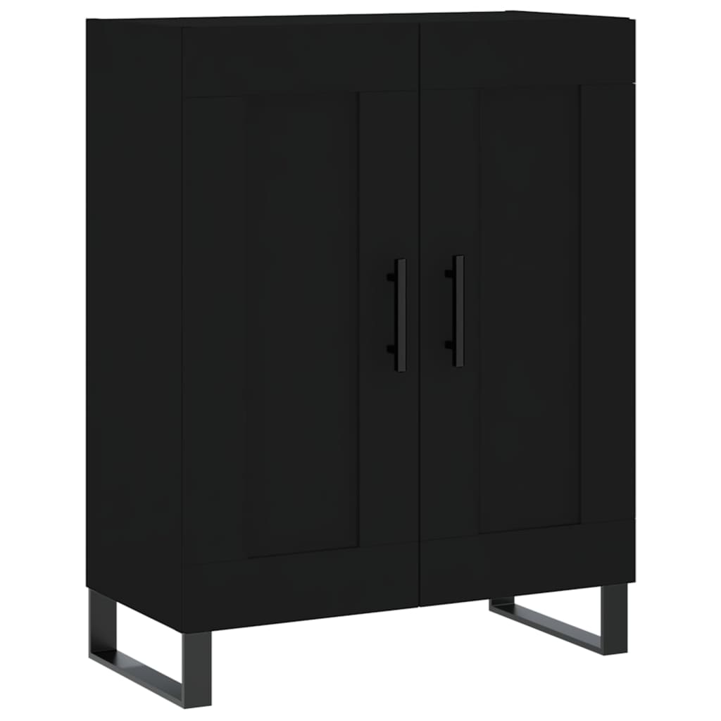 Buffet noir 69,5x34x90 cm bois d'ingénierie