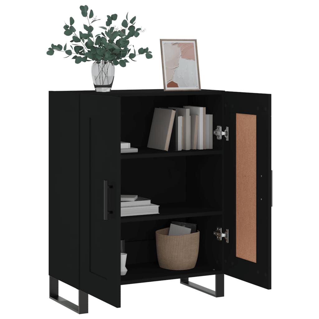 Black buffet 69.5x34x90 cm Engineering wood