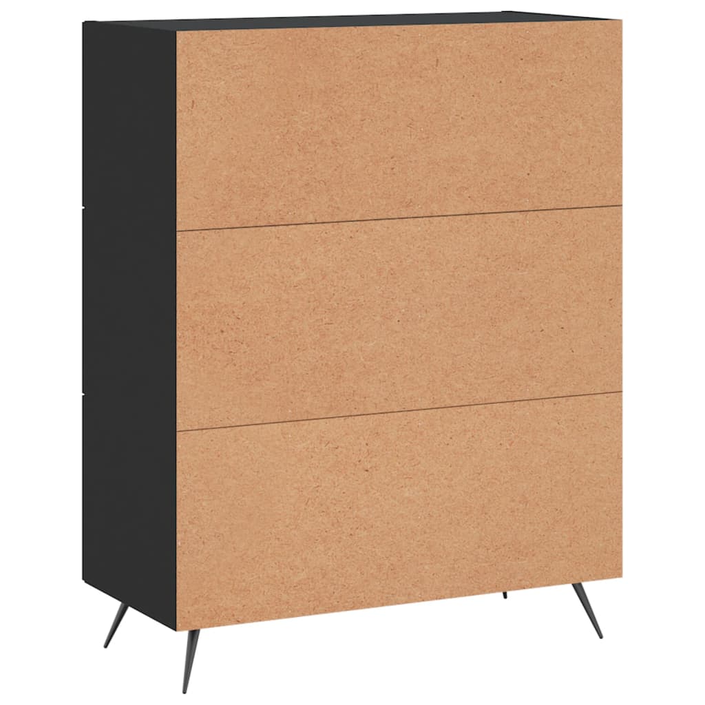 Credenza nera 69,5x34x90 cm in derivati ​​del legno