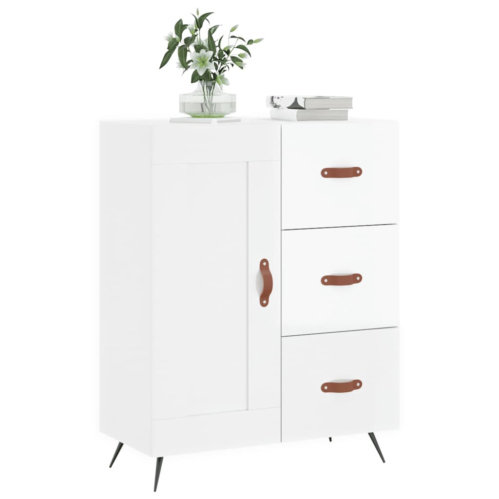 Credenza Bianco lucido 69,5x34x90 cm MDF