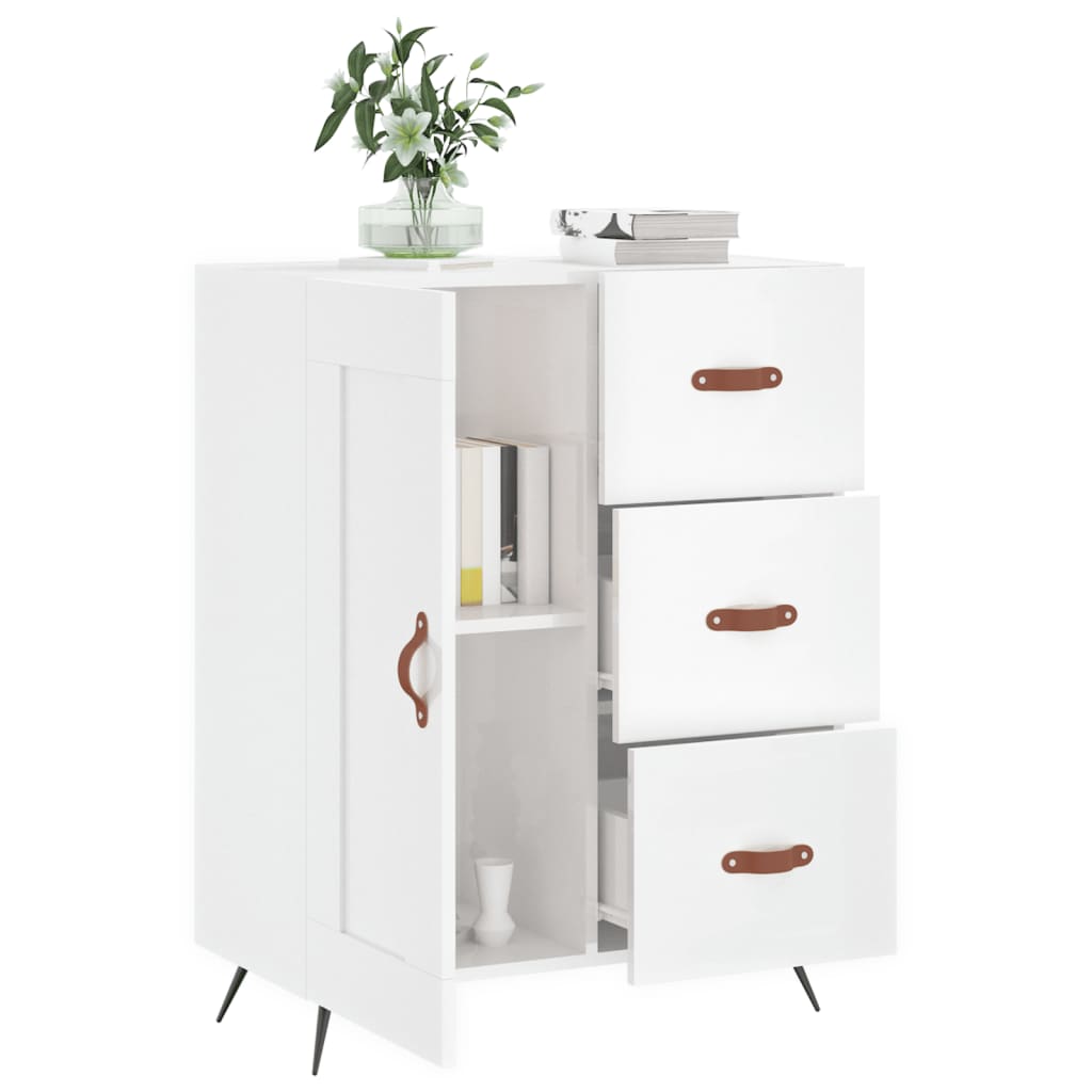 Credenza Bianco lucido 69,5x34x90 cm MDF