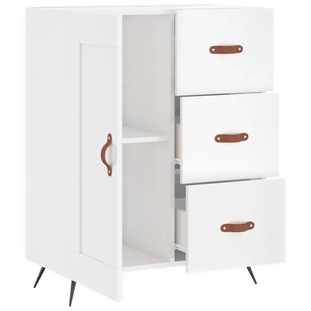 Credenza Bianco lucido 69,5x34x90 cm MDF