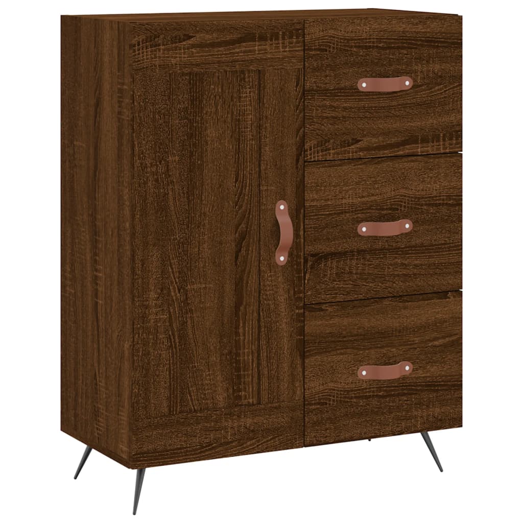 Buffet chêne marron 69,5x34x90 cm bois d'ingénierie