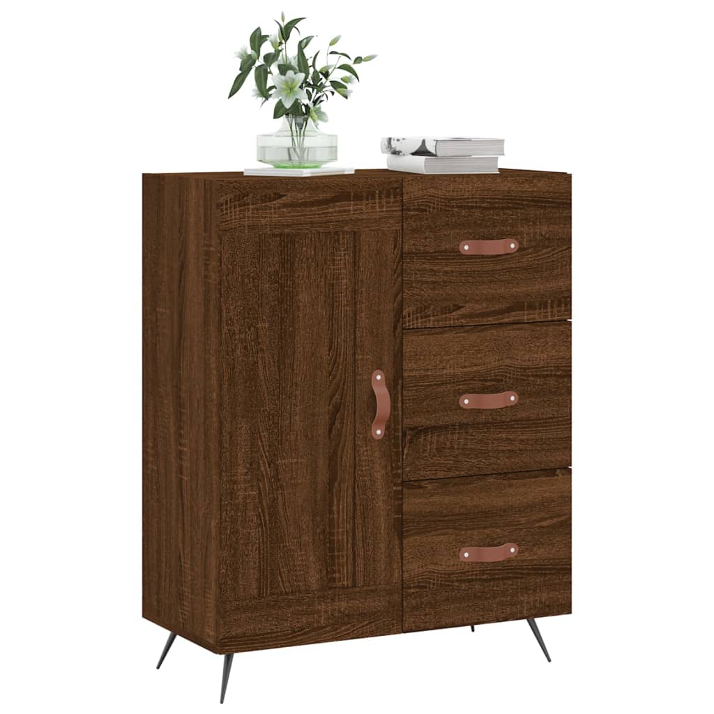 Buffet chêne marron 69,5x34x90 cm bois d'ingénierie