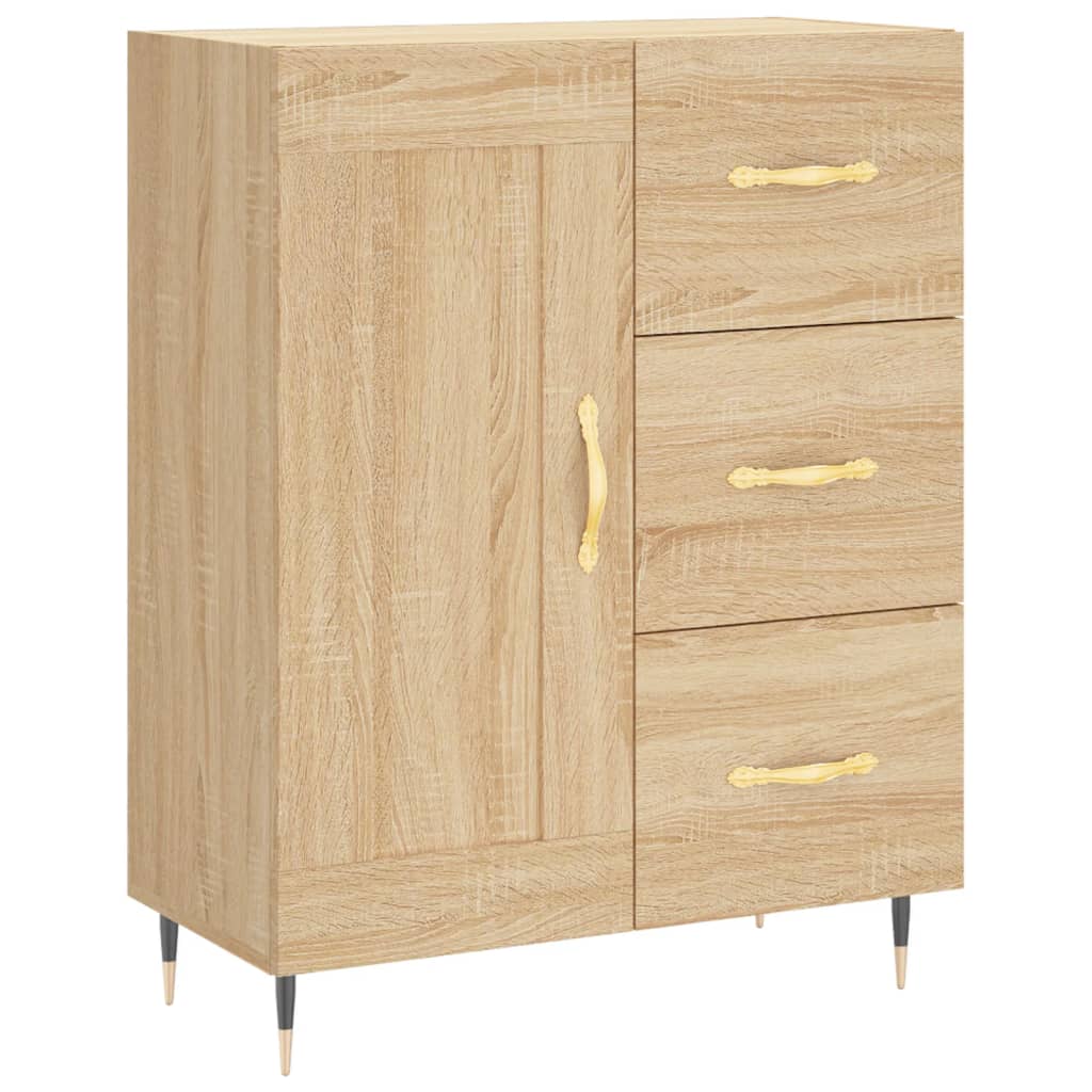 Buffet chêne sonoma 69,5x34x90 cm bois d'ingénierie