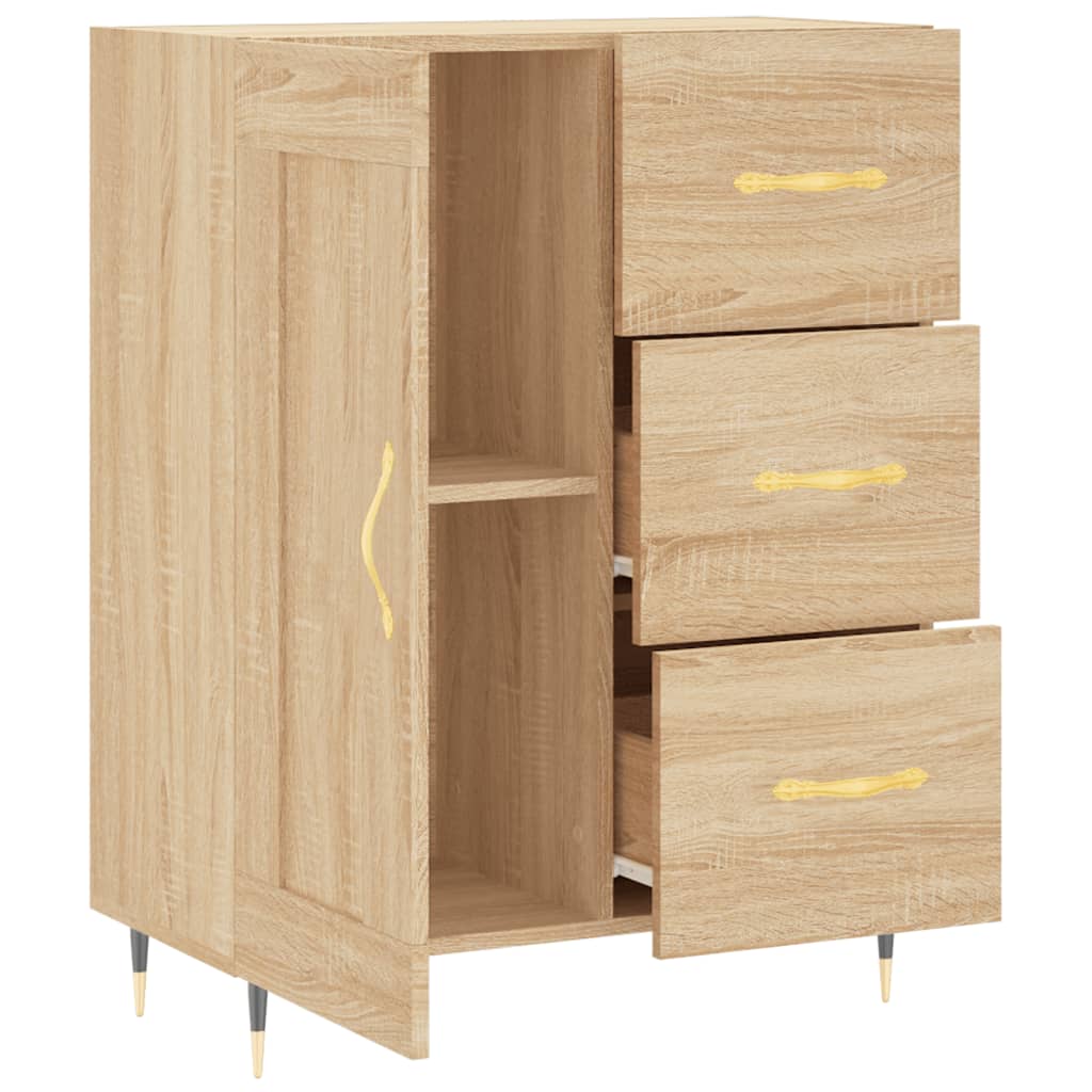 Buffet chêne sonoma 69,5x34x90 cm bois d'ingénierie