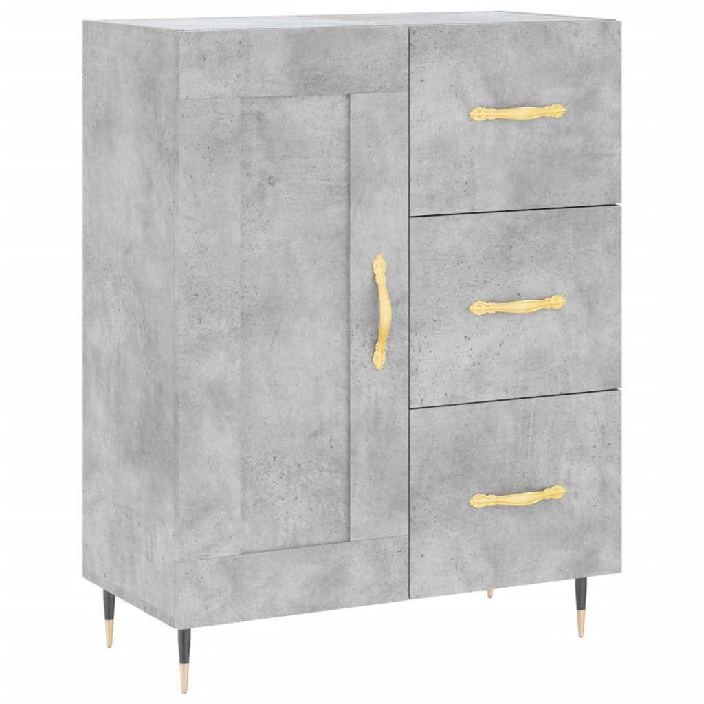 Credenza grigio cemento 69,5x34x90 cm in multistrato