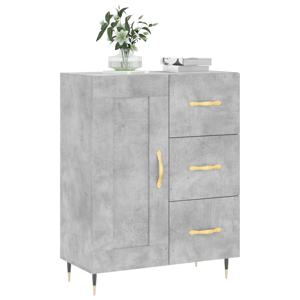 Credenza grigio cemento 69,5x34x90 cm in multistrato