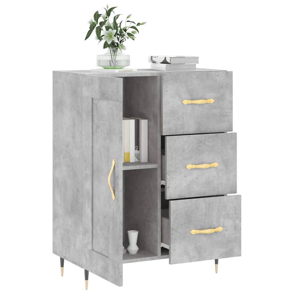 Credenza grigio cemento 69,5x34x90 cm in multistrato