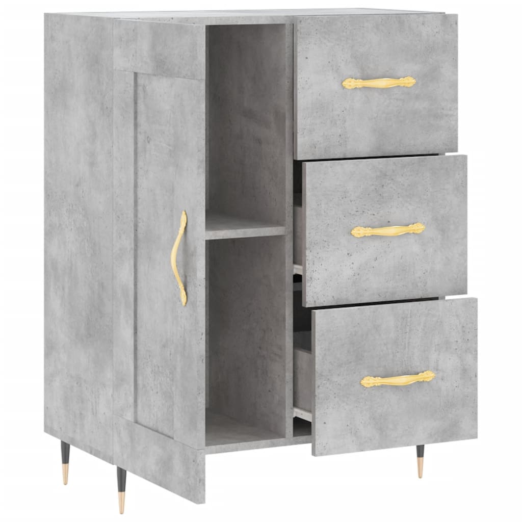 Credenza grigio cemento 69,5x34x90 cm in multistrato