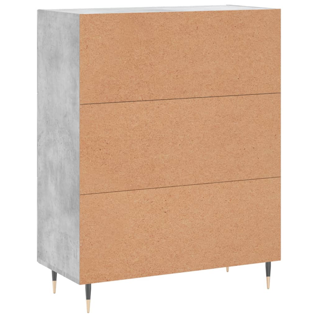 Credenza grigio cemento 69,5x34x90 cm in multistrato