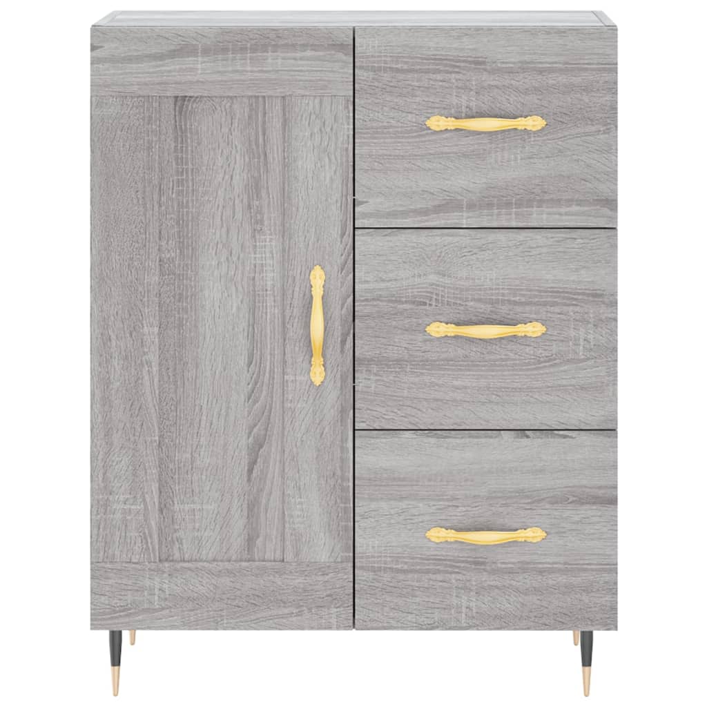 Credenza Sonoma grigia 69,5x34x90 cm in derivati ​​del legno