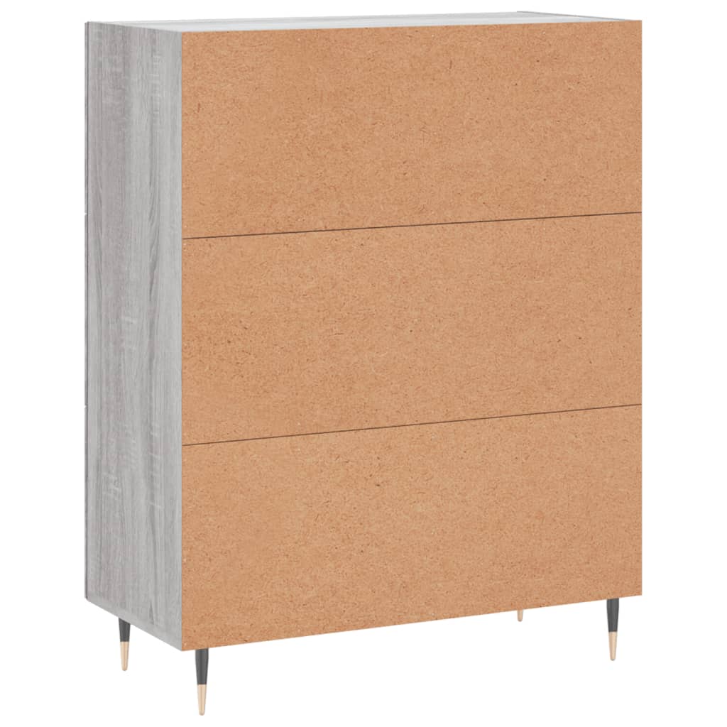 Credenza Sonoma grigia 69,5x34x90 cm in derivati ​​del legno