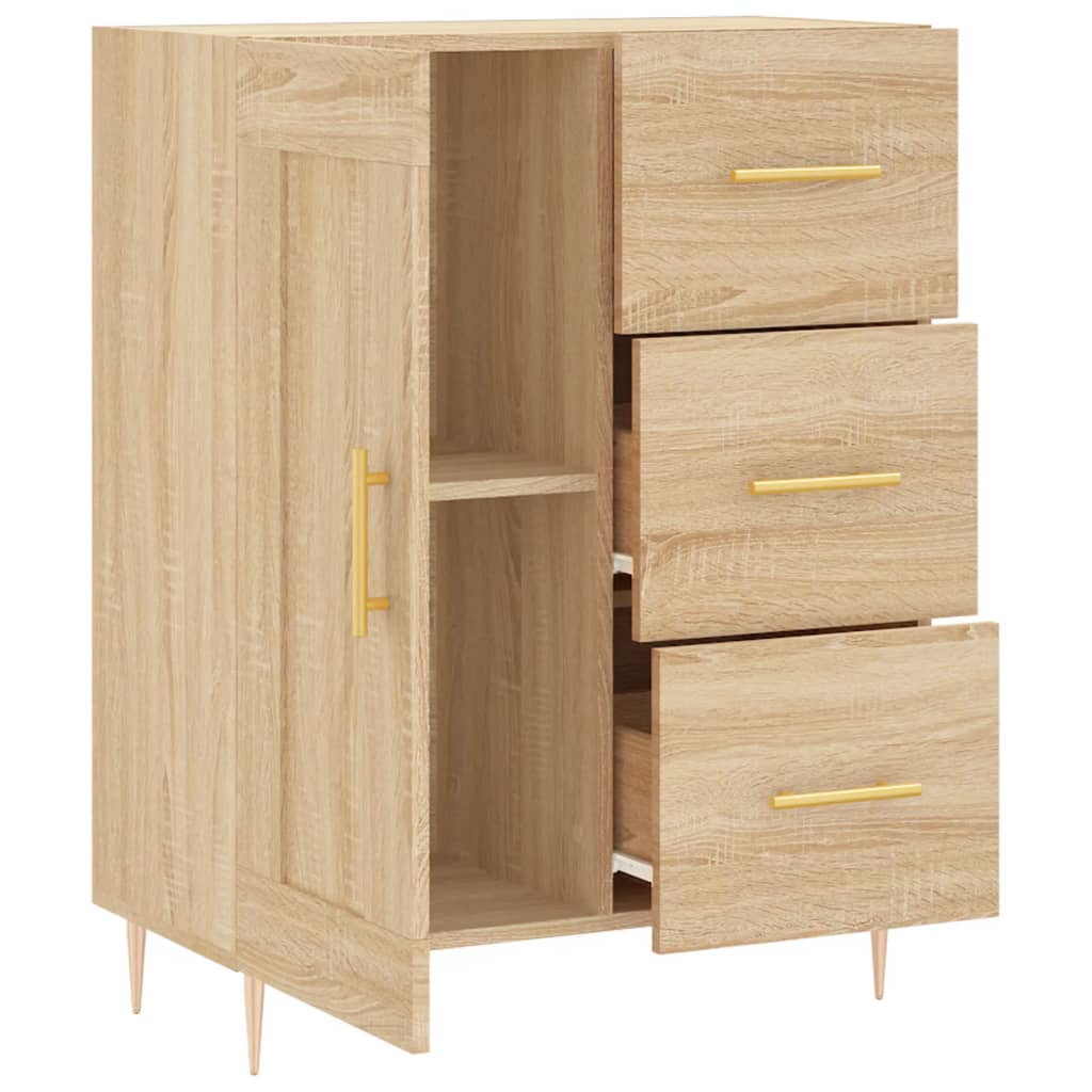 Buffet chêne sonoma 69,5x34x90 cm bois d'ingénierie