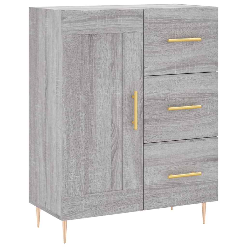 Credenza Sonoma grigia 69,5x34x90 cm in derivati ​​del legno