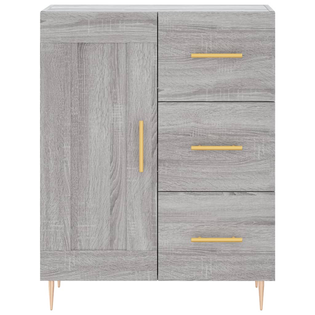 Credenza Sonoma grigia 69,5x34x90 cm in derivati ​​del legno