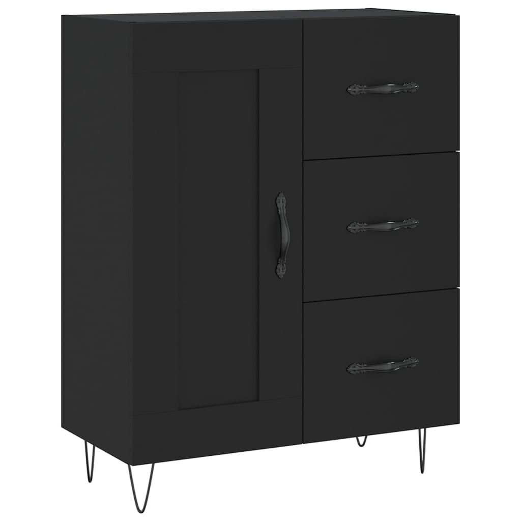 Black buffet 69.5x34x90 cm Engineering wood