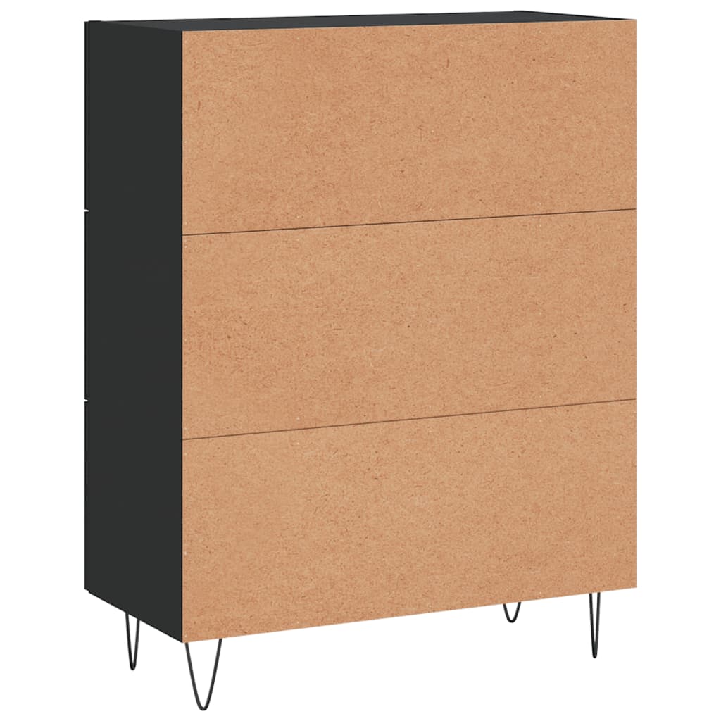 Credenza nera 69,5x34x90 cm in derivati ​​del legno