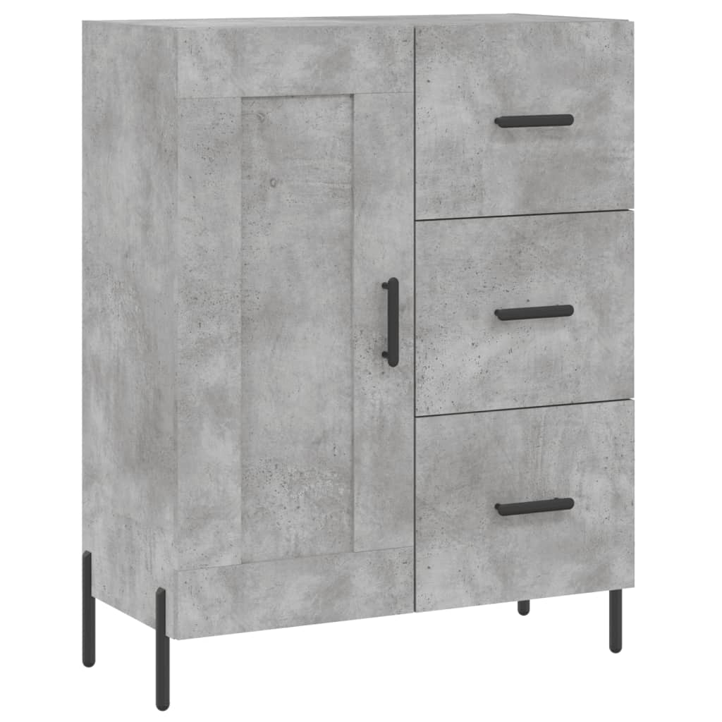 Credenza grigio cemento 69,5x34x90 cm in multistrato