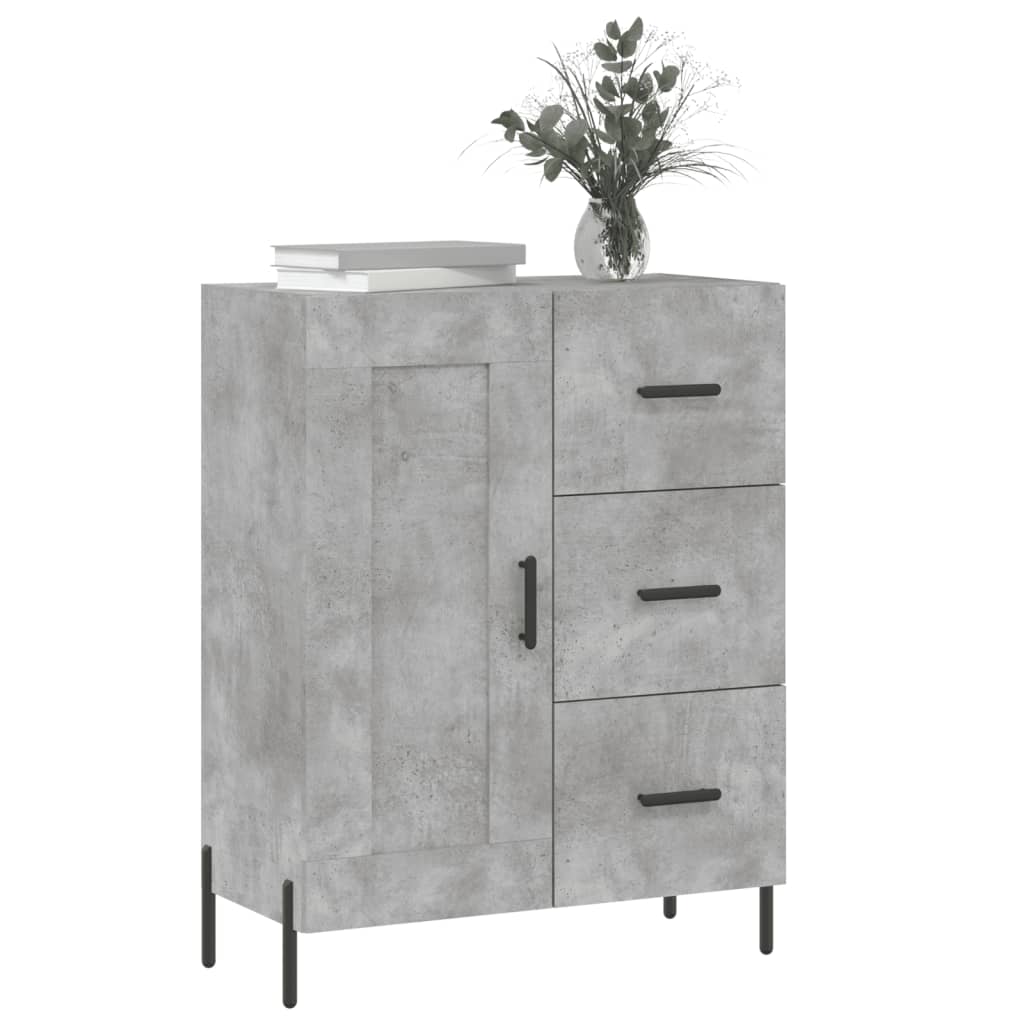 Buffet gris béton 69,5x34x90 cm bois d'ingénierie