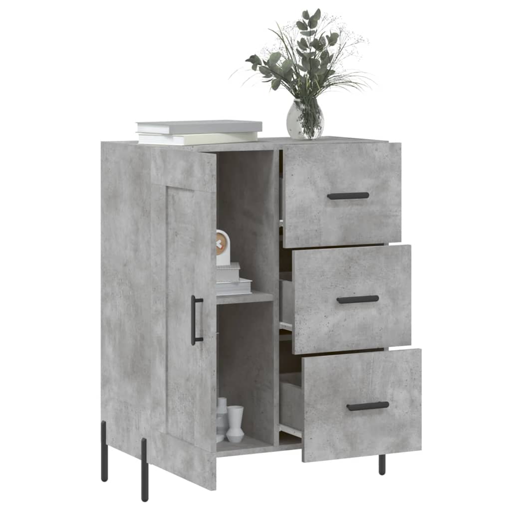 Credenza grigio cemento 69,5x34x90 cm in multistrato