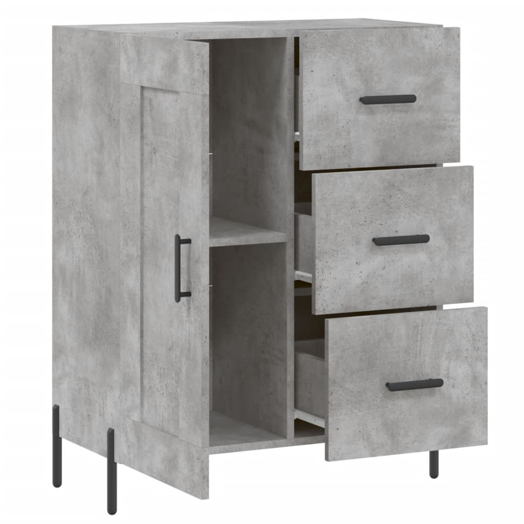 Credenza grigio cemento 69,5x34x90 cm in multistrato