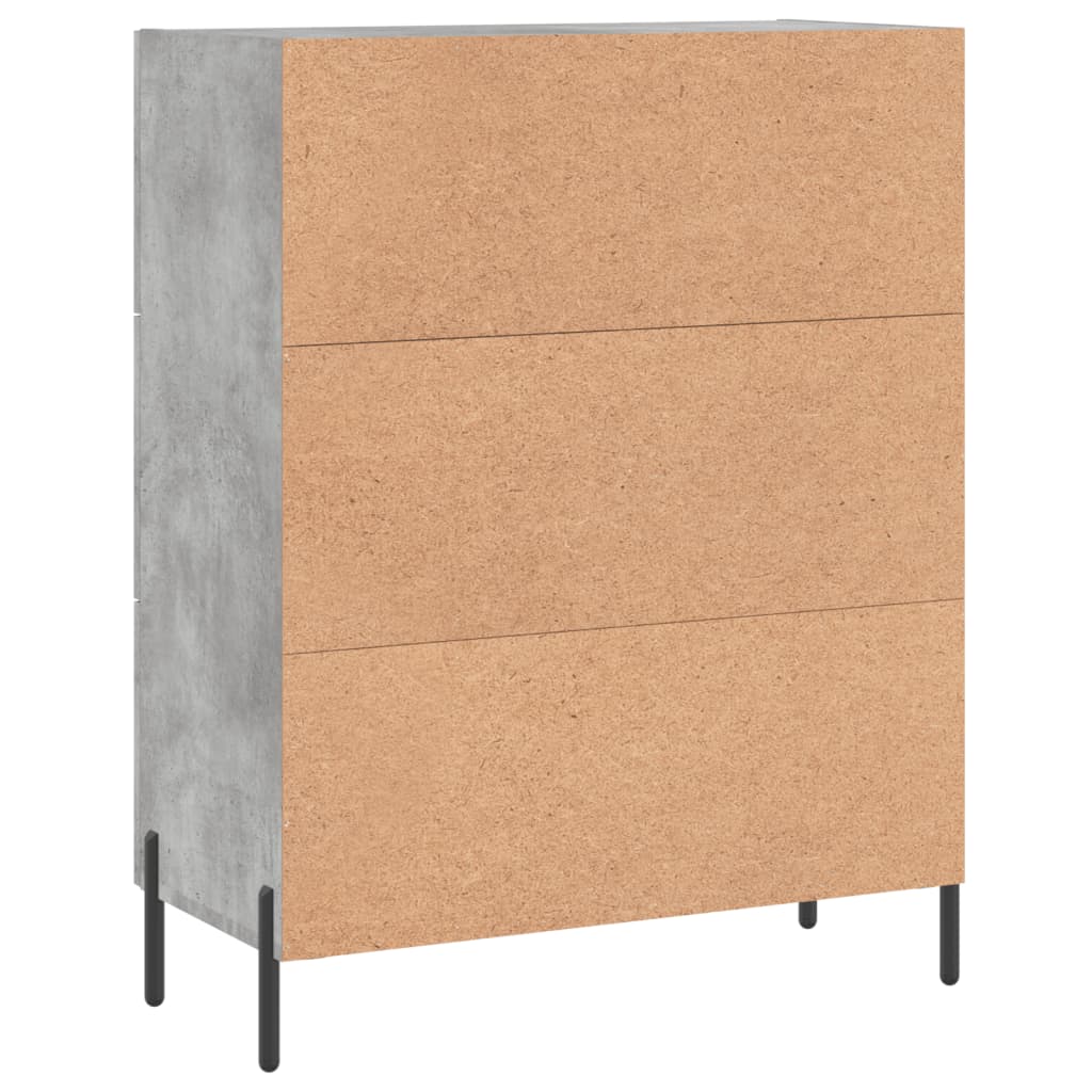 Credenza grigio cemento 69,5x34x90 cm in multistrato