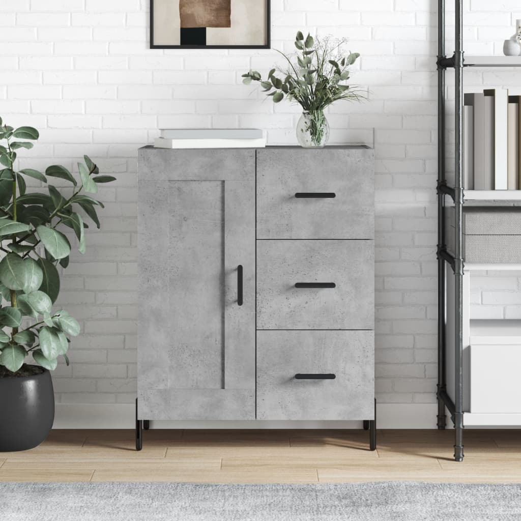 Credenza grigio cemento 69,5x34x90 cm in multistrato