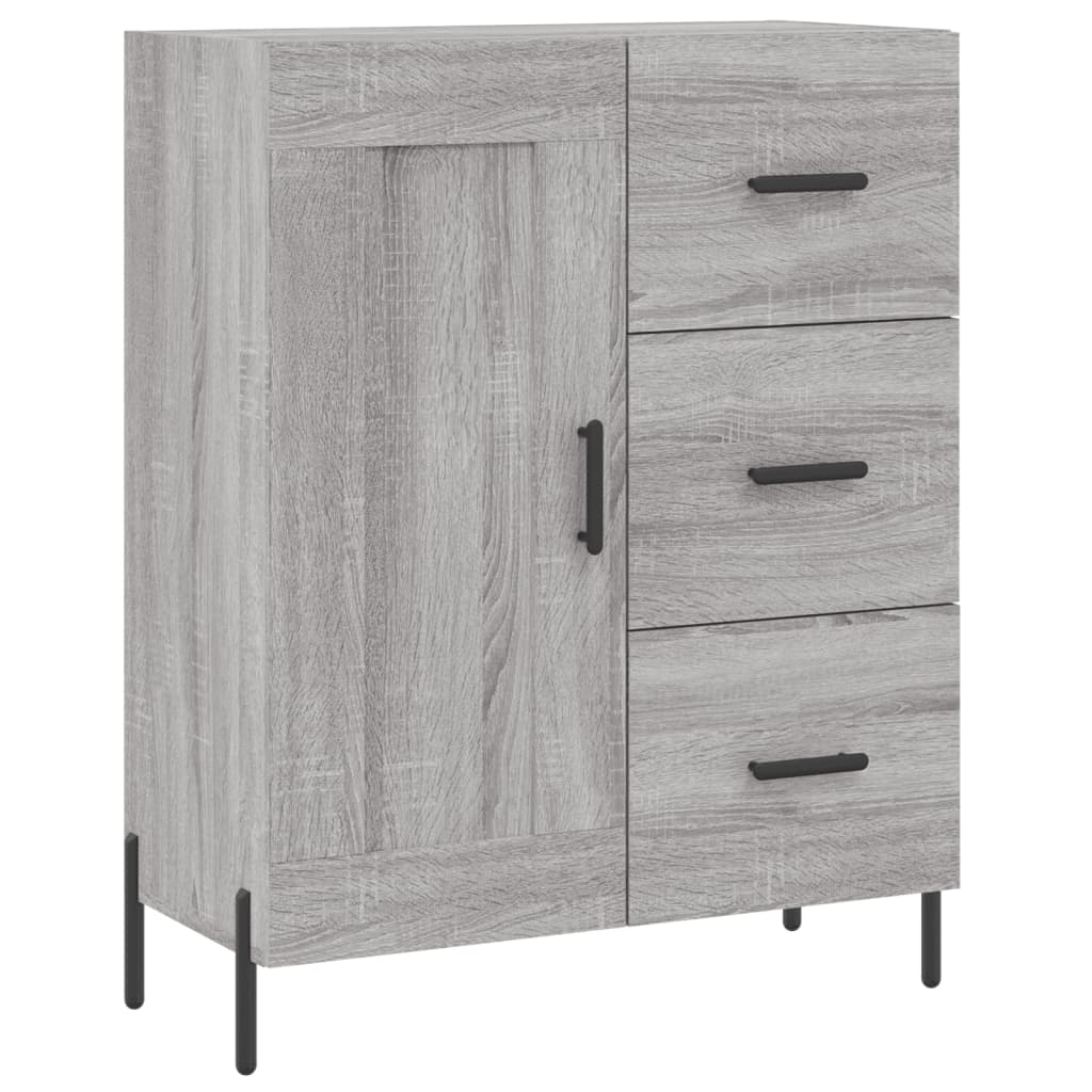 Credenza Sonoma grigia 69,5x34x90 cm in derivati ​​del legno