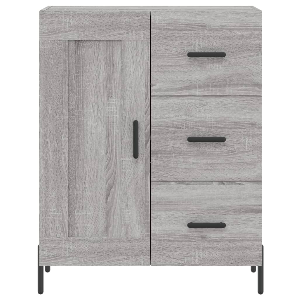 Credenza Sonoma grigia 69,5x34x90 cm in derivati ​​del legno