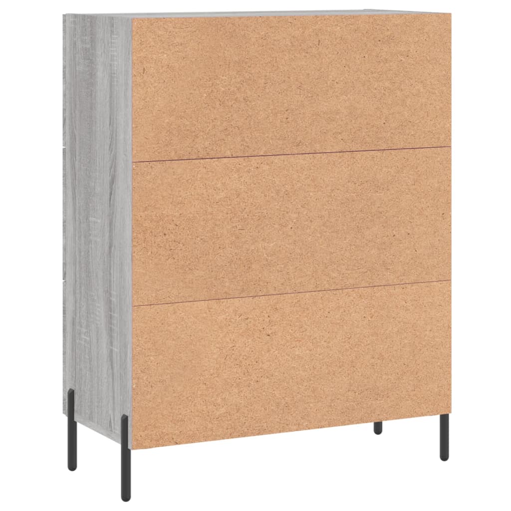 Credenza Sonoma grigia 69,5x34x90 cm in derivati ​​del legno