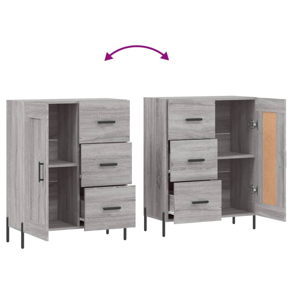 Buffet sonoma gris 69,5x34x90 cm bois d'ingénierie