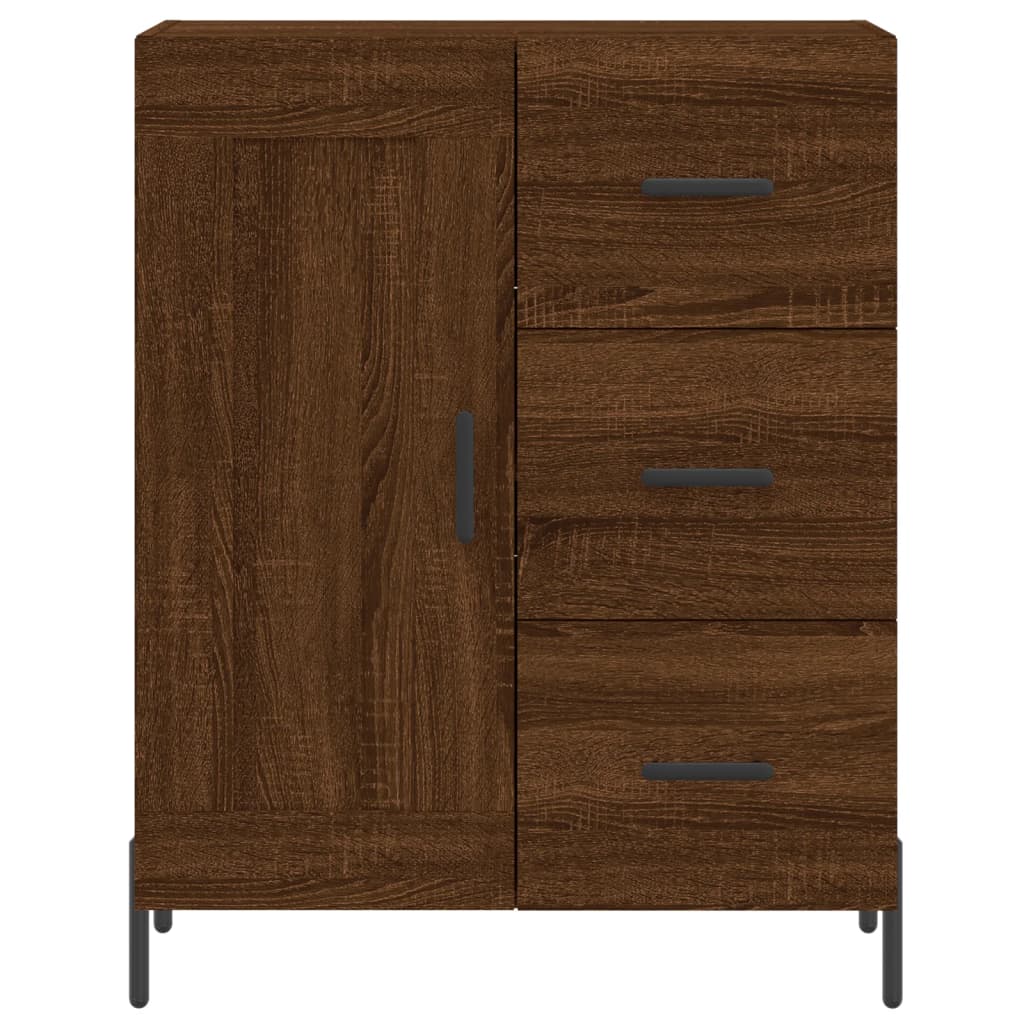 Buffet chêne marron 69,5x34x90 cm bois d'ingénierie