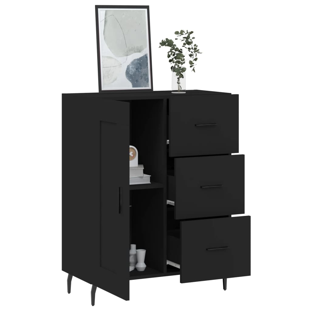 Black buffet 69.5x34x90 cm Engineering wood