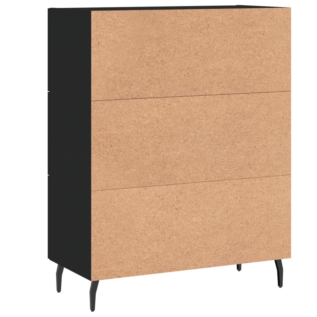 Credenza nera 69,5x34x90 cm in derivati ​​del legno